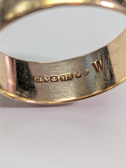 9ct Gold Plain Wedding Band Ring Size W 1/2