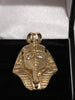 9ct Yellow Gold Egyptian Pharaoh Pendant  with Clear Stones - 6.63g - 1"
