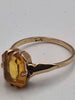 9ct Yellow Gold Citrine Cocktail Ring - Size N - 1.78 Grams