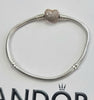 Pandora Moments Pave Heart Clasp Snake Bracelet 18cm