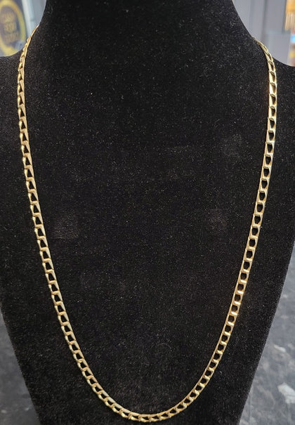9ct Yellow Gold Square Curb Link Chain - 11.10G - 20