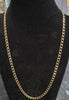 9ct Yellow Gold Square Curb Link Chain - 11.10G - 20" - Hallmarked