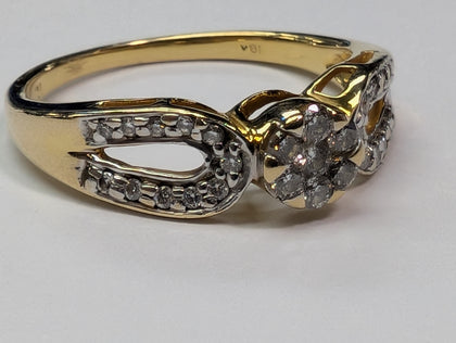 18CT GOLD DIAMOND RING SIZE N 1/2 3.48G PRESTON STORE