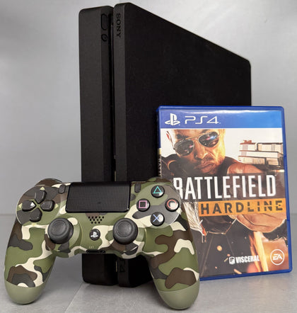 Sony Playstation 4 Slim 500GB Black Console Bundle ( + Battlefield Hardline ) ** Unboxed **