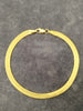 18ct Solid Yellow Gold Flat Herringbone Bracelet - 8"