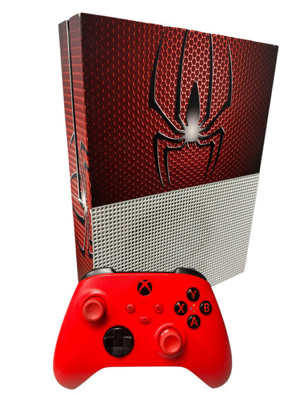 Xbox One S 1TB Console with Spiderman Wrap