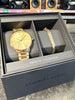 Armani Exchange Men's Gold Tone Bracelet & Watch Gift Set