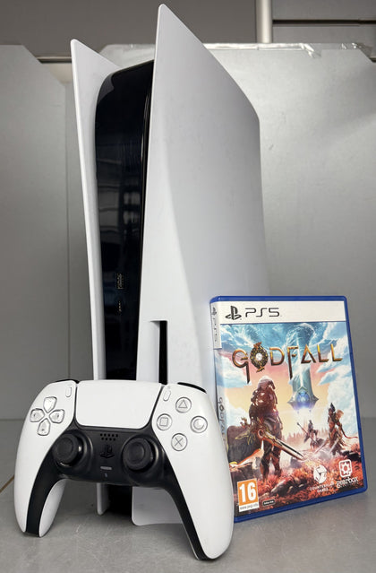 Sony PlayStation 5 Disc Edition Console Bundle ( + Godfall ) ** Unboxed **