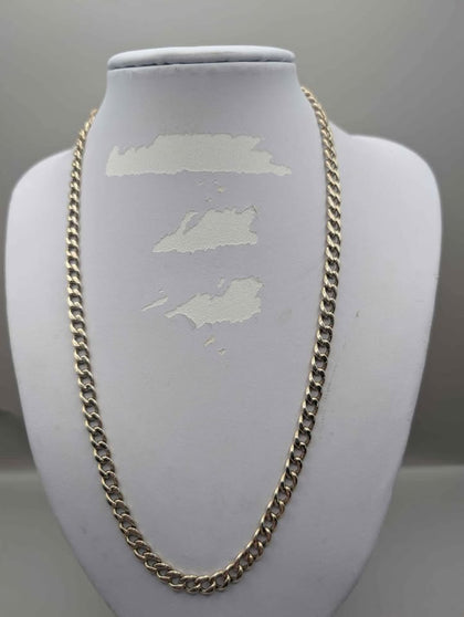 9ct Yellow Gold Hollow Curb Chain Necklace - 13.47 Grams - 20