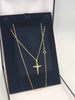 9ct Yellow Gold Twisted Chain Necklace With Crucifix Pendant - 1.49 Grams - 18" Long