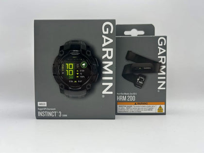 Garmin Instinct 3 Amoled Smartwatch - 50mm Black With Garmin HRM 200Xs-a Heart Rate Monitor