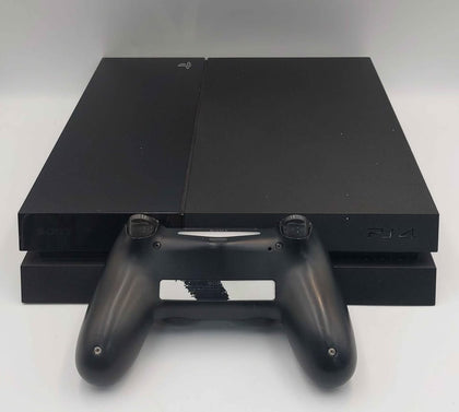 PlayStation 4 console 500GB black with official Dual Shock Controller & cables unboxed black