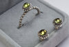 Pandora Peridot Silver ring and earrings set Size M1/2