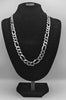 925 SILVER HALLMARKED, FIGARO CHAIN W/ LOBSTER LOCK 67.3G, 24", BOXED *BRAND NEW*