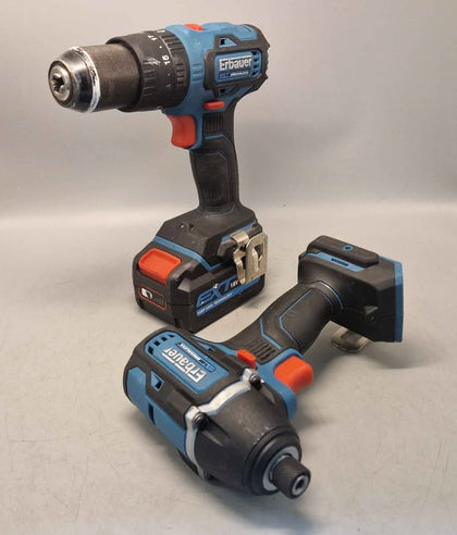 Erbauer ECD18-Li-2 / EID18-Li 18V 2 x 2.0Ah Li-Ion EXT Brushless Cordless Twin boxed