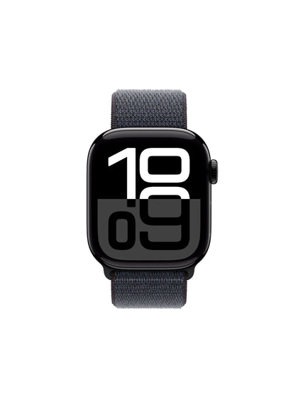 Apple Watch Series 10 - 42mm - GPS + Cellular - Jet Black Aluminium Case - Ink Sport Loop - Adjustable