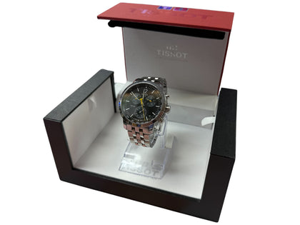 TISSOT PRC 200 T114.417.11.057.00 STEEL BLACK GENTS CHRONOGRAPH WATCH