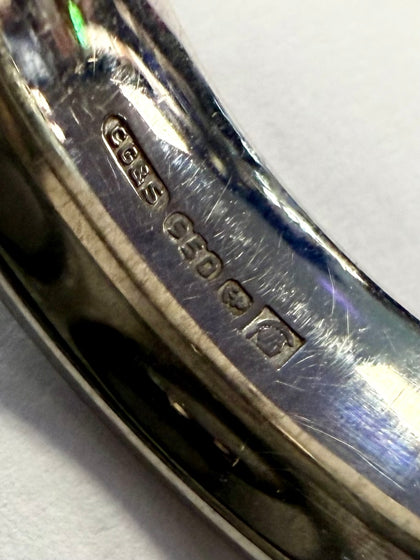 Palladium Wedding Band with Diamonds Size S