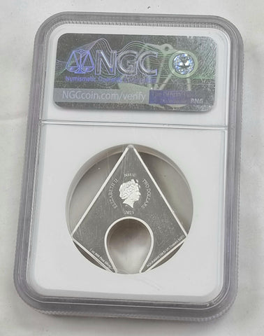 Niue 2 Dollars 2021 DC Comics Aquaman Logo Emblem 1 oz silver proof Graded NGC