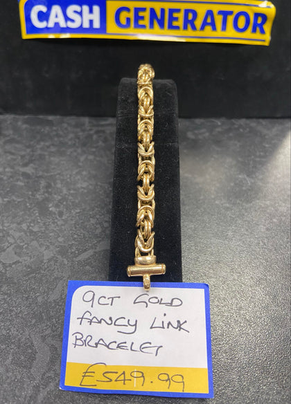 9ct Gold Fancy Link Bracelet, 17.2g