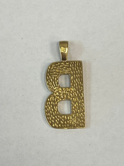 9CT GOLD LETTER B PENDANT LEIGH STORE