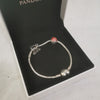 Pandora Bracelet 2 Charms (Belle Charm & Crown Charm), Hallmarked, 22.2Grams, Size: 7" Length Approx