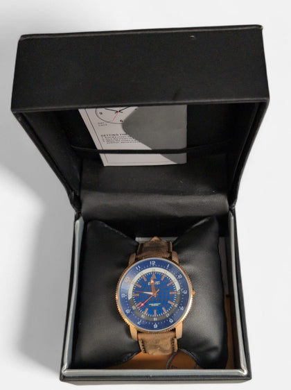 August Steiner Brown Leather Strap Watch