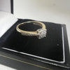 9K White Gold Ring, 375 Hallmarked, CZ Stones, 2.10Grams, Size: N, Box Included