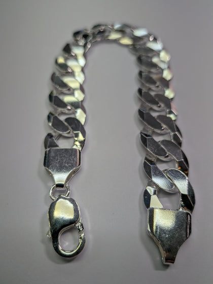 Brand New Heavy Silver Curb Bracelet