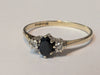 9CT GOLD DIAMOND  RING WITH BLACK STONE PRESTON STORE