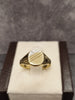 9ct Yellow Gold Gent Diamond Set Signet Ring - Size S
