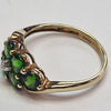 9CT GOLD GREEN STONE RING SIZE N 2.20G PRESTON STORE