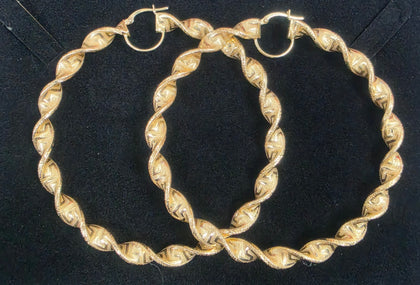 14ct Gold Earrings 585 10.5G 3'' IN DIAMETER