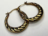 9ct Gold Patterned Hoop Earrings
