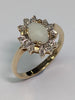9ct Gold Diamond & Opal Ring - Size K 1/2