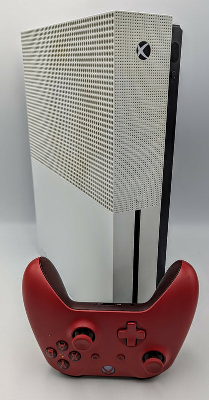 Xbox One S Console, 500GB, White, Unboxed, Red pad with Battery pack
