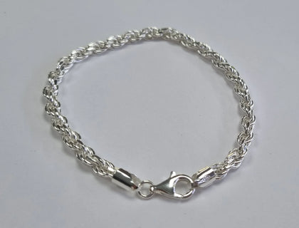 Silver Rope Bracelet 925 8.5