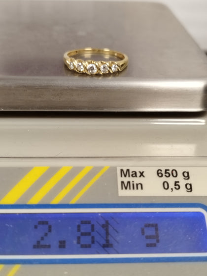 14ct Yellow Gold and CZ ring -Size Y