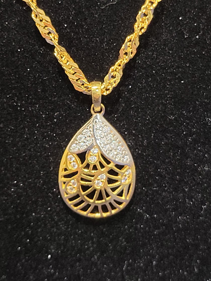 22ct Yellow Gold Necklace with Pendant - 18.5