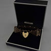 9CT Yellow Gold Multi-Bar Gate Bracelet With Heart Shaped Clasp -  11.63 Grams - 7" Long