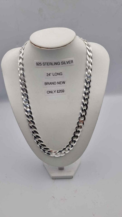925 Sterling Silver Thick Curb Chain Necklace - 99.99 Grams - 24
