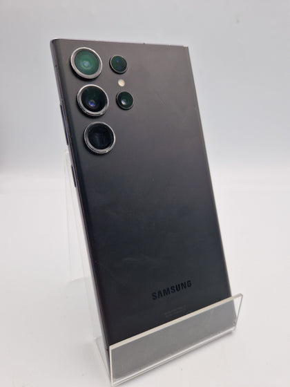 Samsung Galaxy S23 Ultra 512GB black smartphone unlocked unboxed (small crack on back corner and surface scratches on screen)