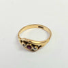 18ct Yellow Gold three stone ring size K