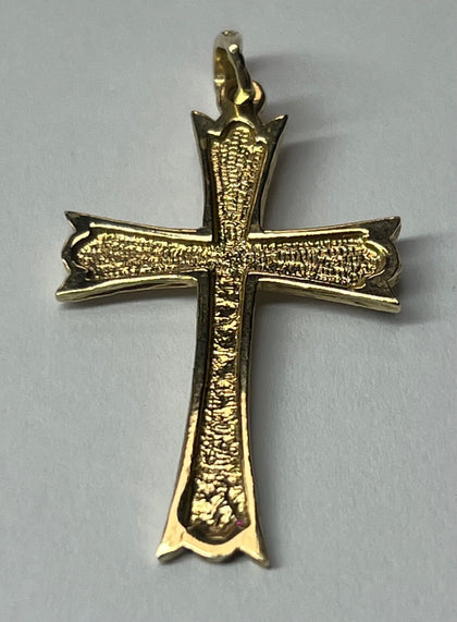 9CT GOLD CROSS PENDANT 3.5CM LENGTH