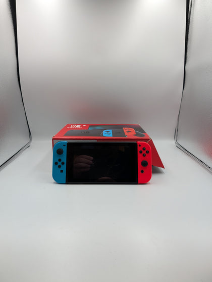 Nintendo Switch Case with Neon Red & Blue Wireless Controllers
