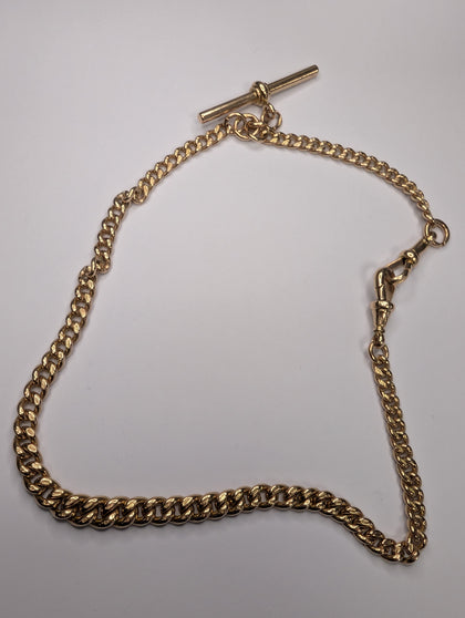 9ct rose gold double albert chain/bracelet