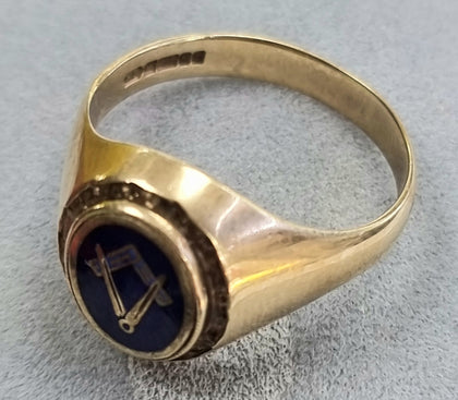 9ct Gold Masonic Ring size W