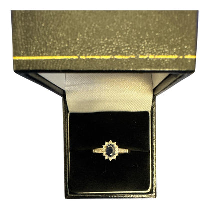 9K Yellow Gold With A Blue Stone, 2.4G, XRF Tested
