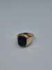 9ct Yellow Gold Signet Ring With Green Onyx Stone - Size U - 4.20 Grams