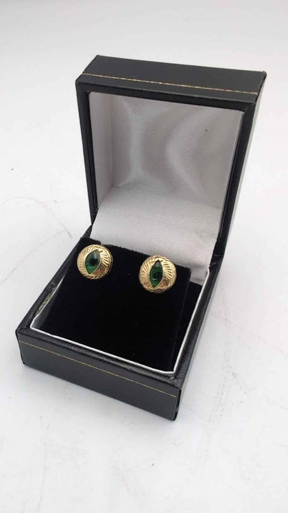 Vintage 14ct Yellow Gold Evil Eye Earrings – 1.93 Grams – Classic Protective Design